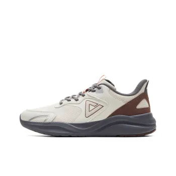PEAK Cushioned Wear Resistant Breathable Slip Resistant Low Top Casual Running Shoes Men's Canvas White Dark Gray
