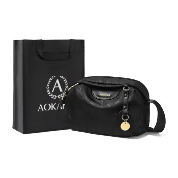 AOKANG Fabric Shoulder Bag Crossbody Bag Handbag Shoulder Bag Small Size Women's Classic Black/Light Heather Gray
