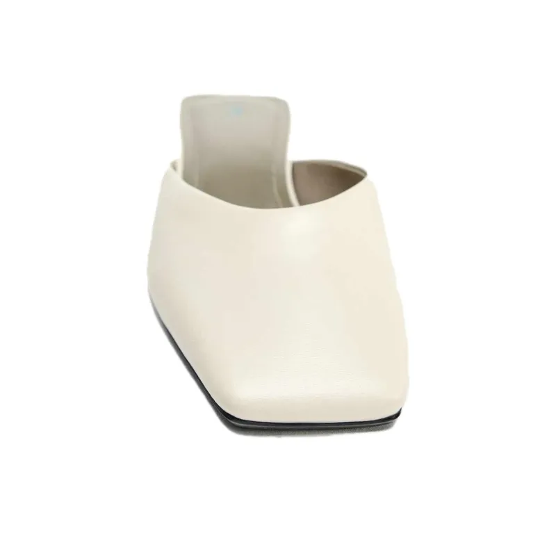 ZARA Slip Resistant Closed Toe Slippers Women's White-3