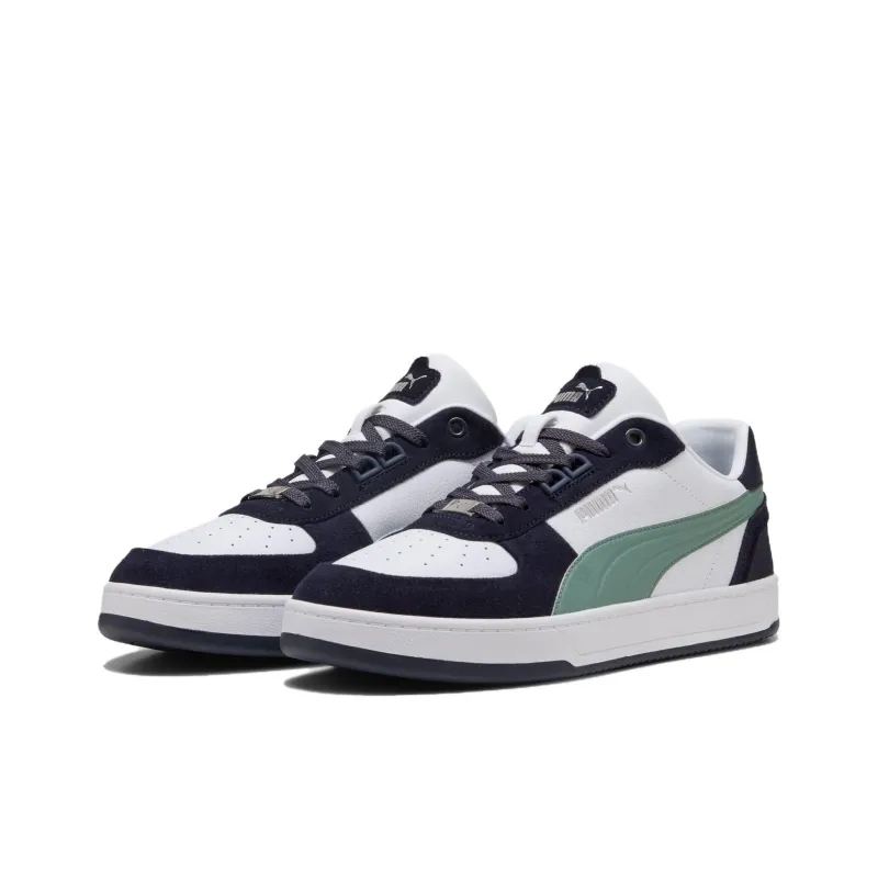 PUMA Caven 2.0 Anti Slip Wear Resistant Low Top Skateboard Shoes Unisex White Green-2