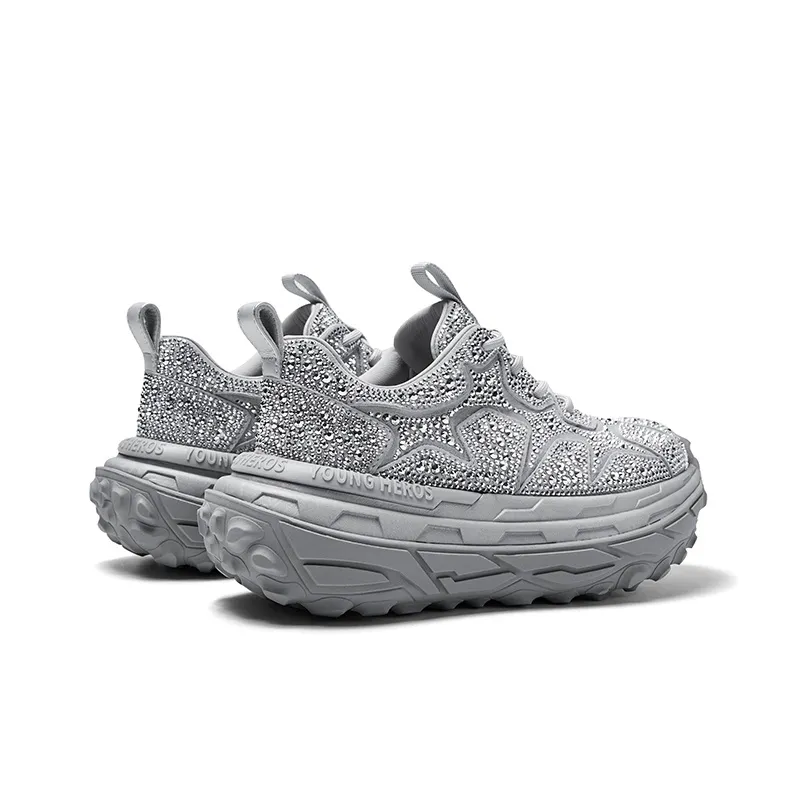 CHERYKALLY Slip-Resistant Breathable Height Increasing Coverage Low-Top Chunky Sneakers Women's-2