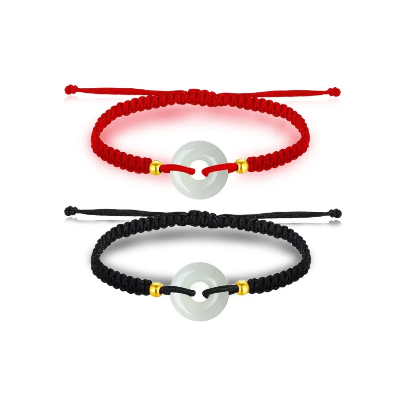 Love Jewelry Hetian Jade Bracelets Pale Greenish White Jade Unisex-2
