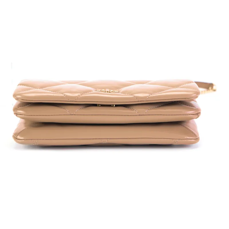 TORY BURCH Kira Leather Crossbody Bag Shoulder Bag Women's Beige-3