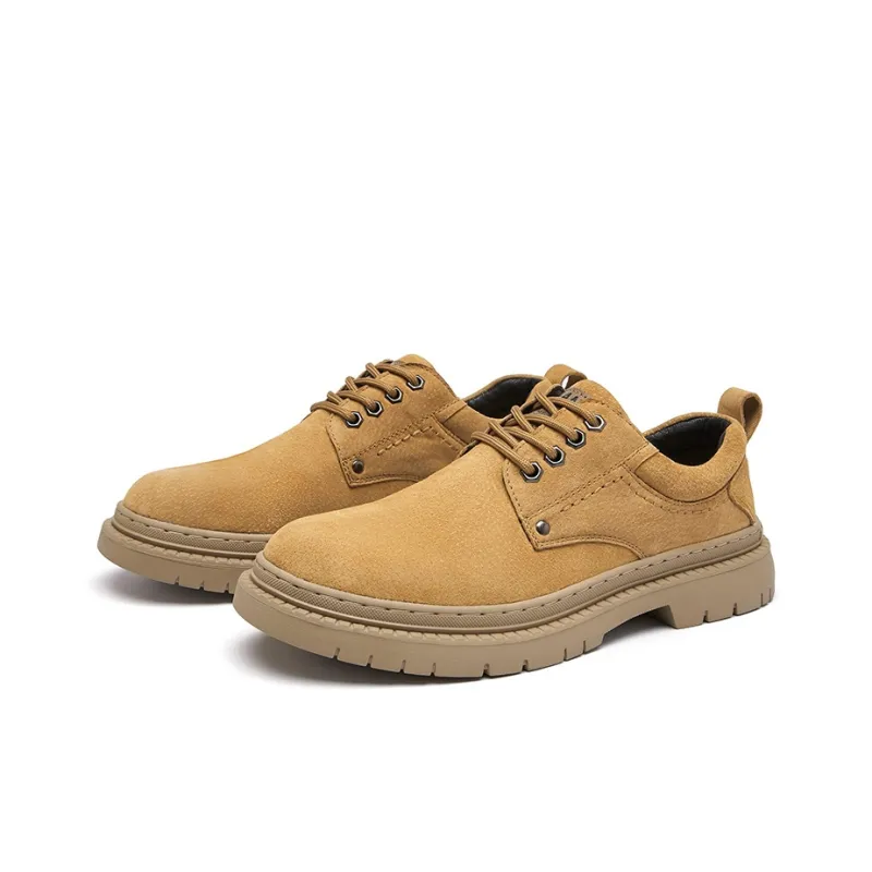QIUTEXIONG Work Boots Men Low Top Gold/Sand/Khaki-3