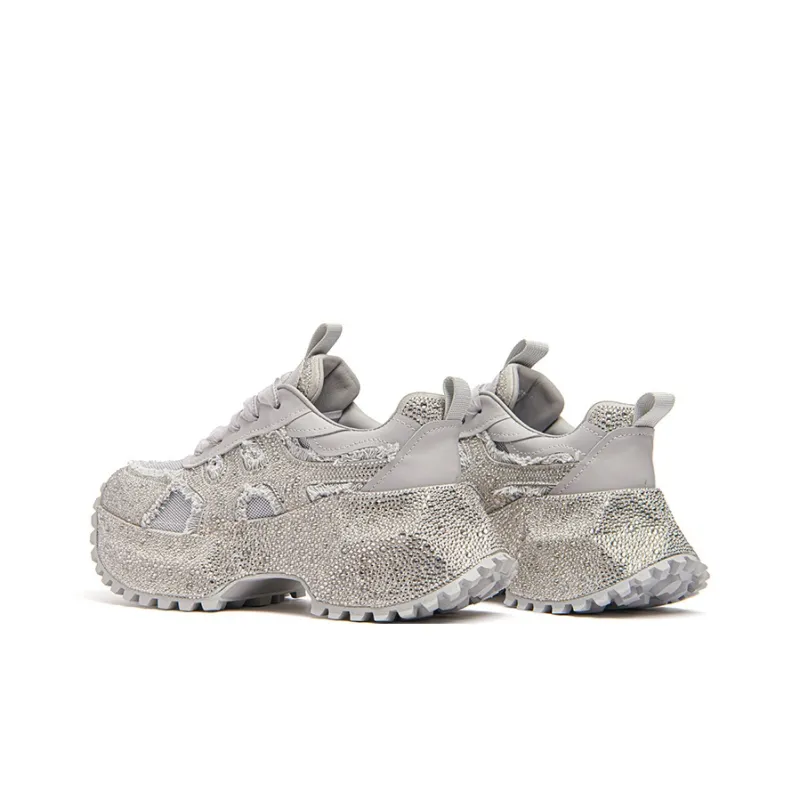 KEDDO Cheese Non-Slip Height Increasing Low-Top Chunky Sneakers Women's-4