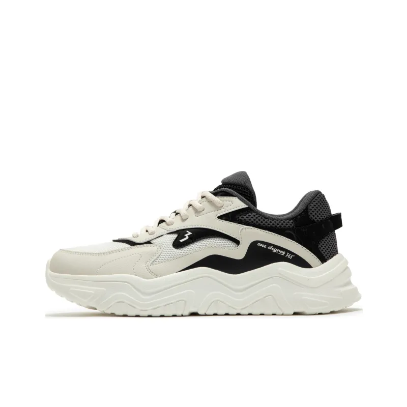 361° Cushioning Wear-Resistant Low-Top Casual Shoes Men's White Black-0