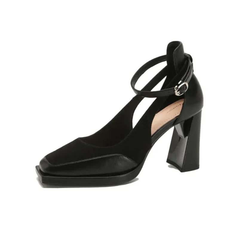 Than Than Me Chunky Heel High Heels Women's-0