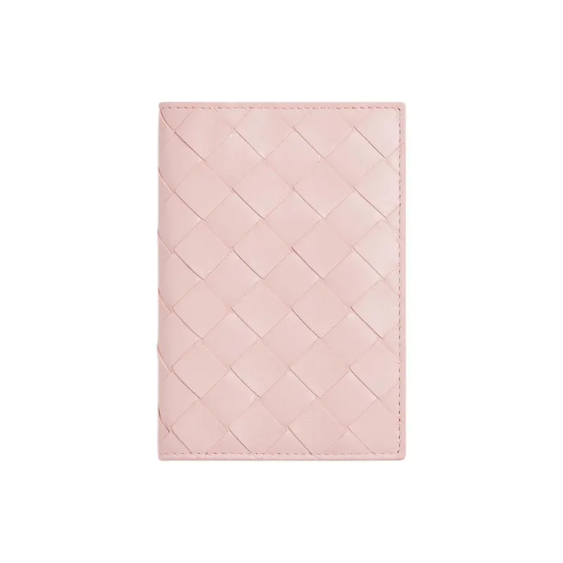 Bottega Veneta Intrecciato Lambskin Passport Holder Women's Rose-0