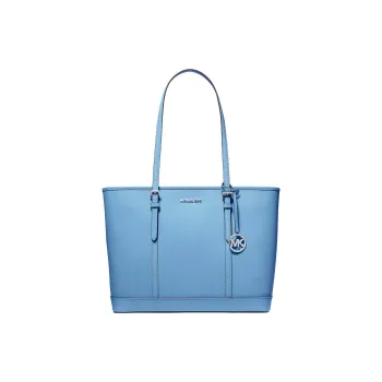 MICHAEL KORS Jet Set Travel Leather Tote Bag, Shopping Bag, Shoulder Bag Large Size Women's Blue