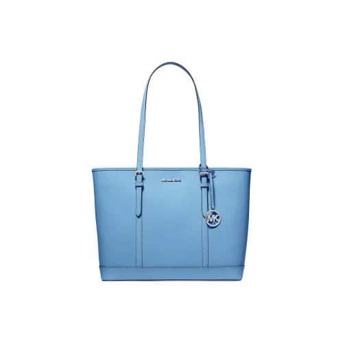 MICHAEL KORS Jet Set Travel Leather Tote Bag, Shopping Bag, Shoulder Bag Large Size Women's Blue