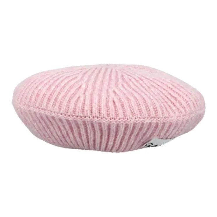 GANNI Wool Nylon Berets Women's Pink-3