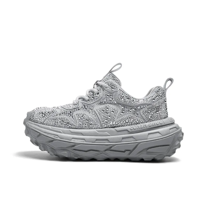 CHERYKALLY Slip-Resistant Breathable Height Increasing Coverage Low-Top Chunky Sneakers Women's-0