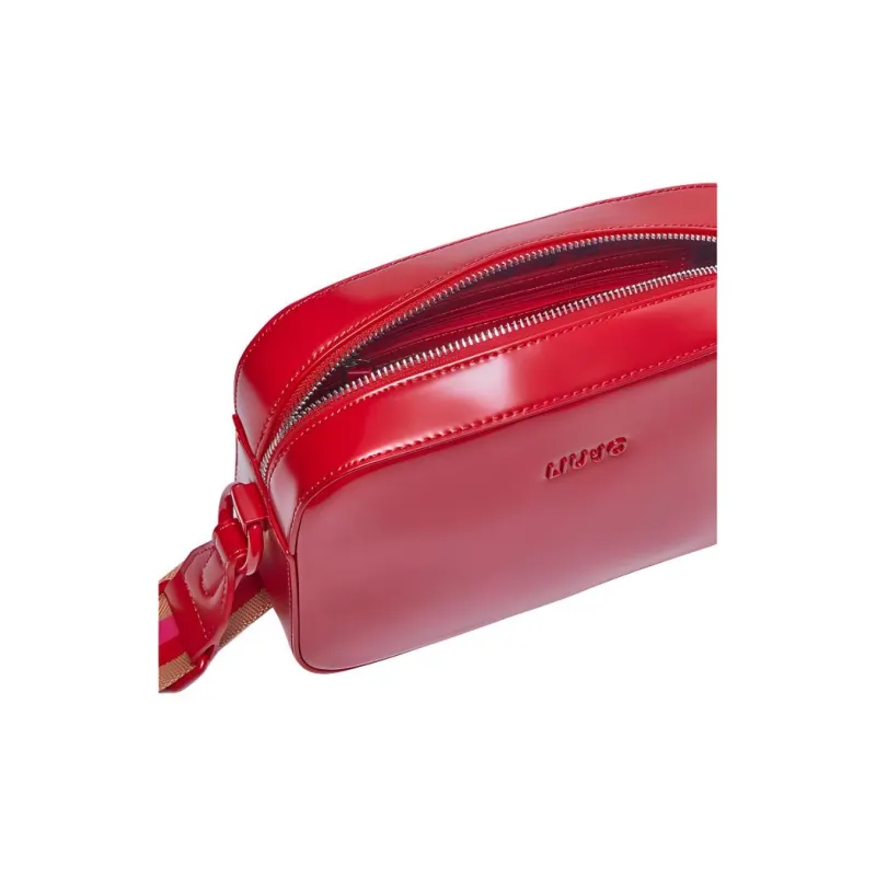 LIU·JO Polyester Shoulder Bag Crossbody Bag Medium Size Women's Red Spelled Strawberry Color-4