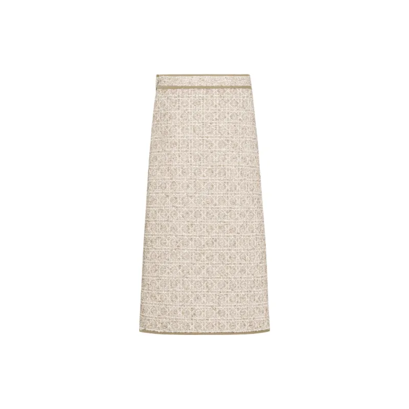 DIOR Casual Long Skirt Women's Beige-1