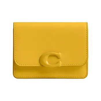 COACH Bandit Calfskin Wallet Mini Women's Canary Color