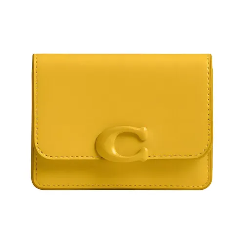 COACH Bandit Calfskin Wallet Mini Women's Canary Color