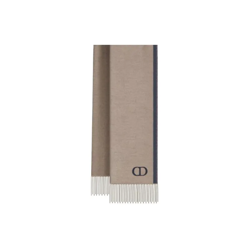 DIOR Silk Knit Scarves Unisex Brown-2