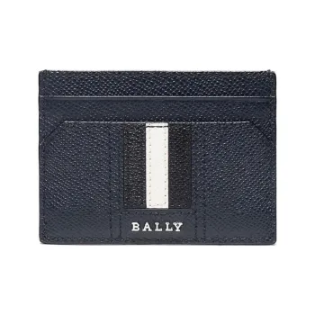 BALLY Cow Leather Card Holder Card Holder Men's Dark Blue