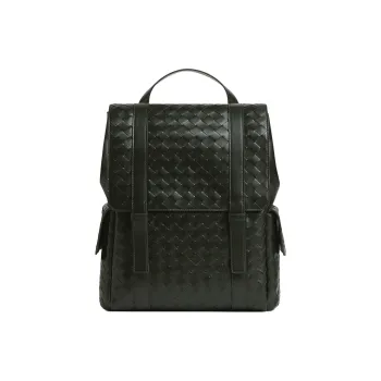 Bottega Veneta Lambskin Backpack Men's Dark Green