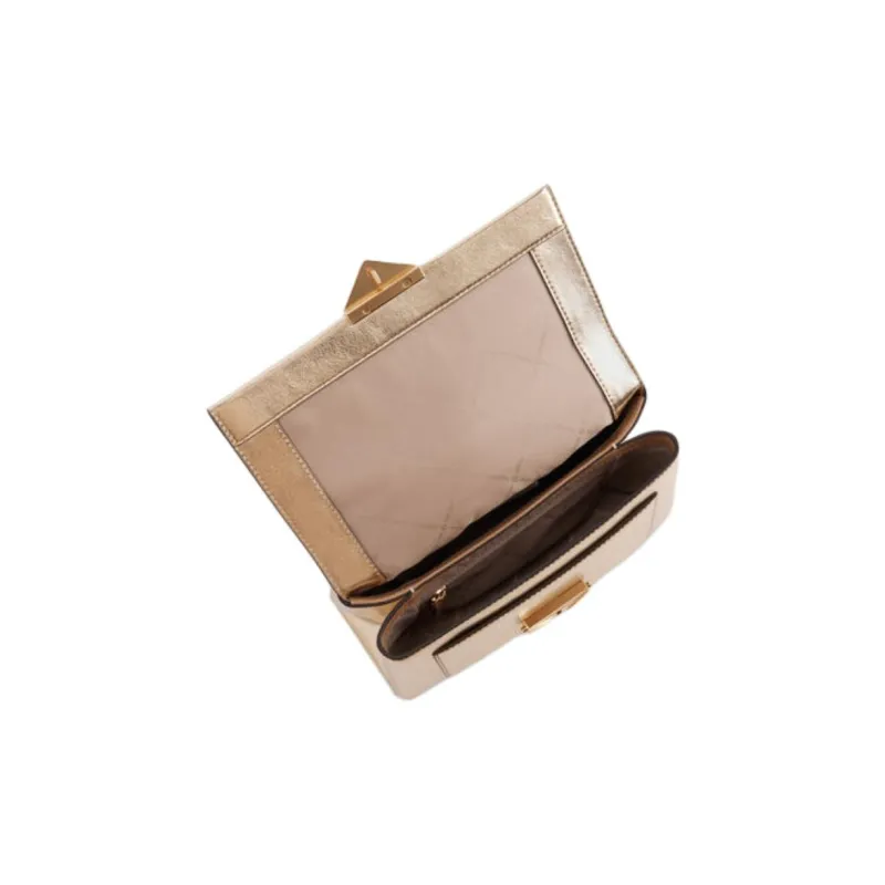 MICHAEL KORS Leather Shoulder Bag Women's Gold-2