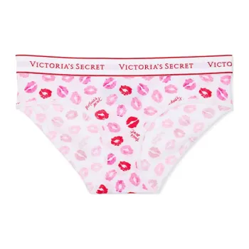 Victoria's Secret Underpants Women's 1 Pack Psilon White Base Lip Print