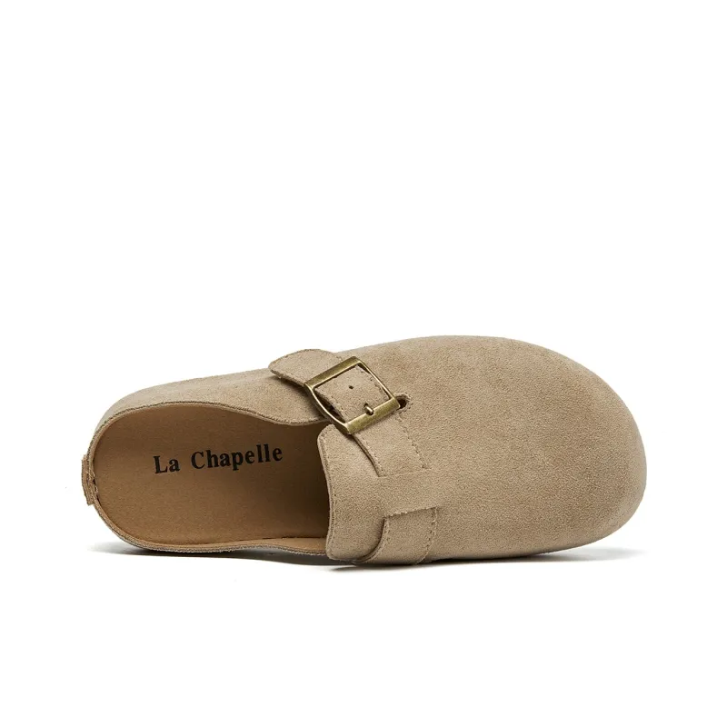 La Chapelle Leather Patchwork Woven Abrasion Resistant Slip Resistant Closed Toe Slippers Women's-4