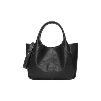 GOLDLION Cow Leather One Shoulder Handbag Trumpets Women's Black/Coffee