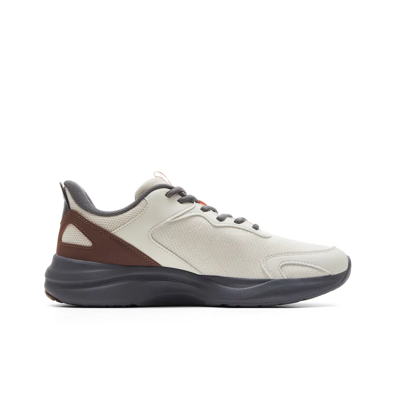 PEAK Cushioned Wear-Resistant Breathable Slip-Resistant Low-Top Casual Running Shoes Men's Canvas White Dark Gray-1