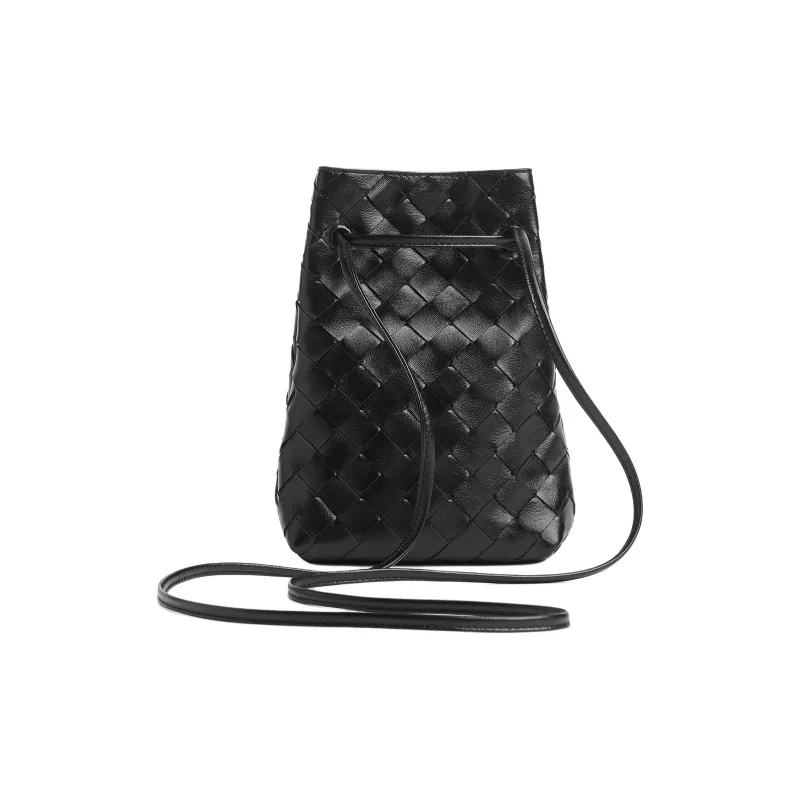 Bottega Veneta Intrecciato Calfskin Shoulder Bag Women's Black-2