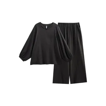 Same Language Pajama Set Women's Feather Black