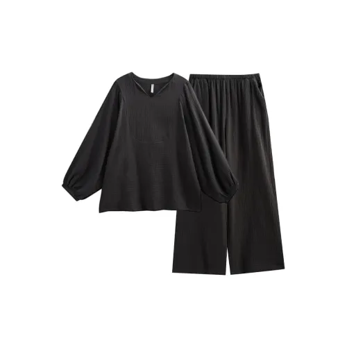 Same Language Pajama Set Women's Feather Black