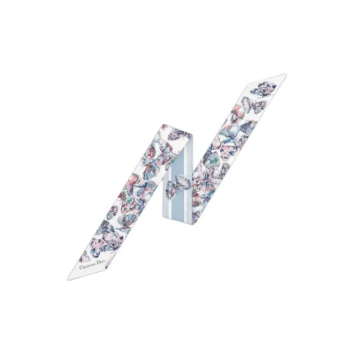 DIOR Mulberry Silk Scarves Women's Sky Blue