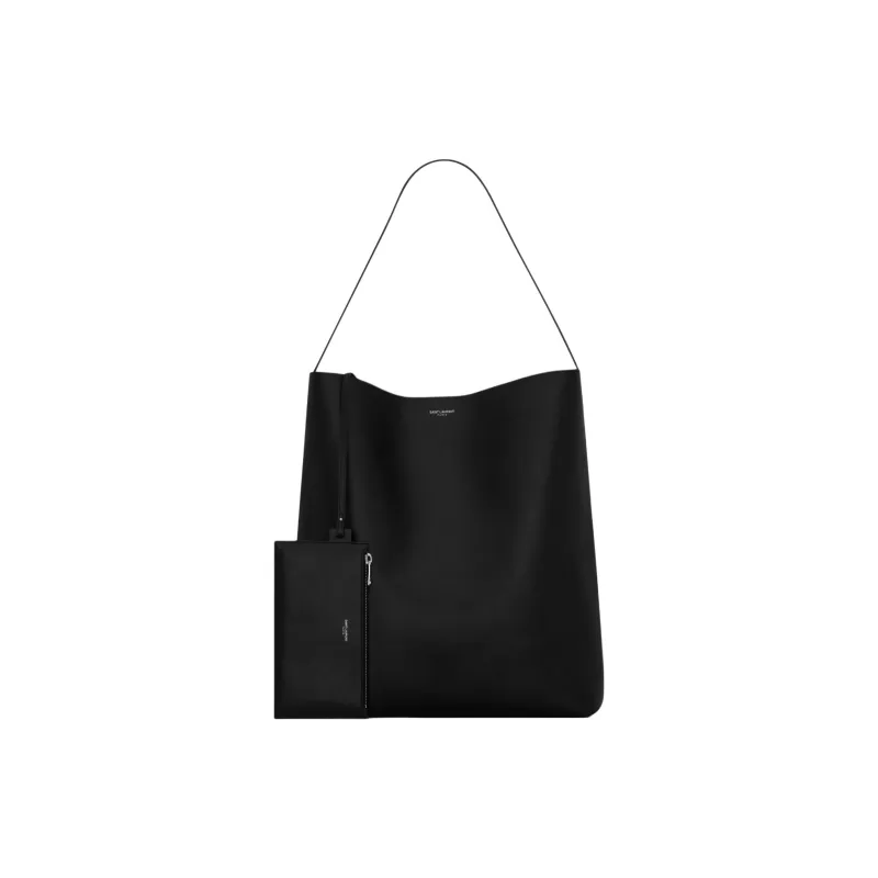 SAINT LAURENT Calfskin Hobo Bag Shoulder Bag Tubas Women's Black-1