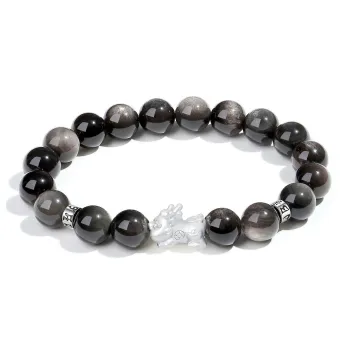 PUTUOSHANWENCHUANG Glass Cat Eye Bracelets Unisex