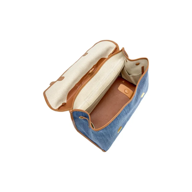 Songmont Canvas Backpack Trumpets Unisex Tea Brown/Denim Blue-2