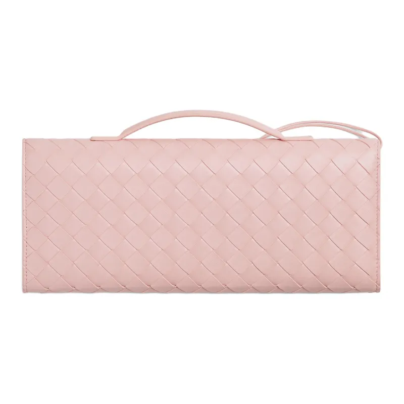 Bottega Veneta Andiamo Series Sheepskin Clutch Women's Pink-1