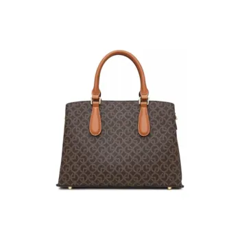 GOLDLION Polyvinyl Chloride One Shoulder Handbag Medium Size Women's Brown Coffee