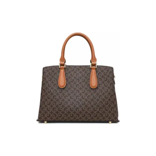 GOLDLION Polyvinyl Chloride One Shoulder Handbag Medium Size Women's Brown Coffee