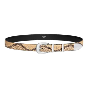 CELINE Medium Western Belt In Python Printed Calfskin