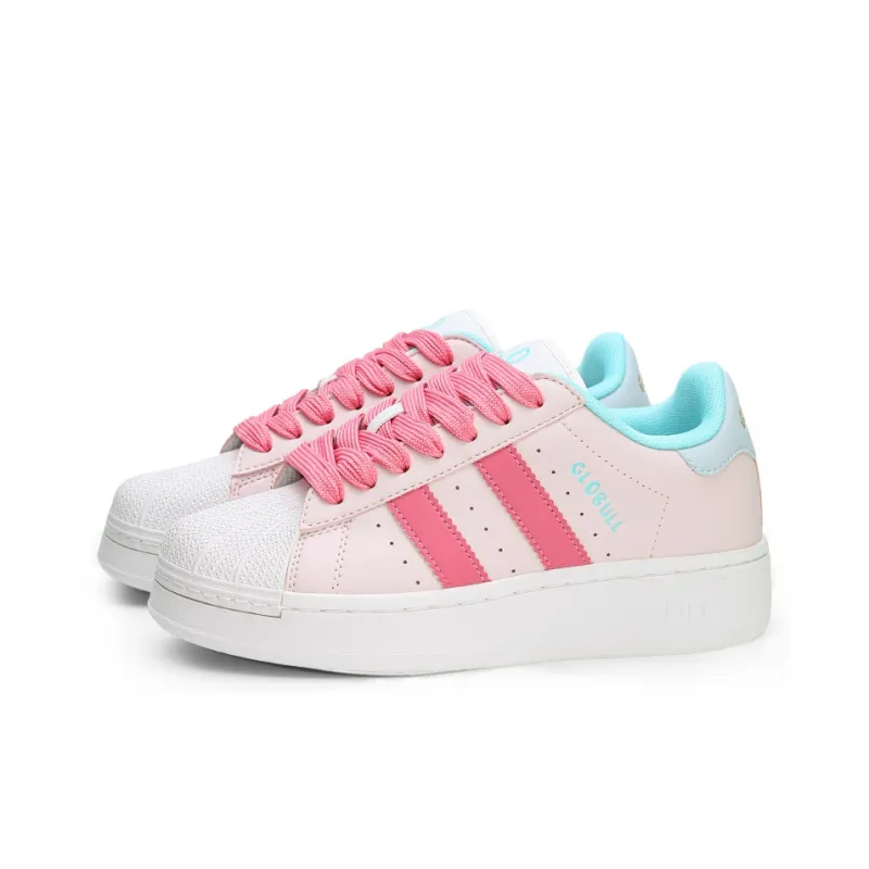 GLO BULL Anti-Slip And Wear-Resistant Height Increasing Low-Top Skateboard Shoes Women's Baby Powder Pink-2
