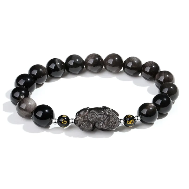PUTUOSHANWENCHUANG Obsidian Bracelets Unisex-6