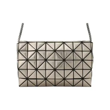 ISSEY MIYAKE Platinum Artificial Leather Polyester Shoulder Bag Crossbody Bag Women's Bronze