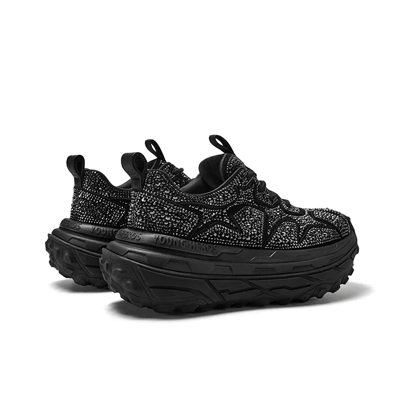 CHERYKALLY Slip-Resistant Breathable Height Increasing Coverage Low-Top Chunky Sneakers Women's-8