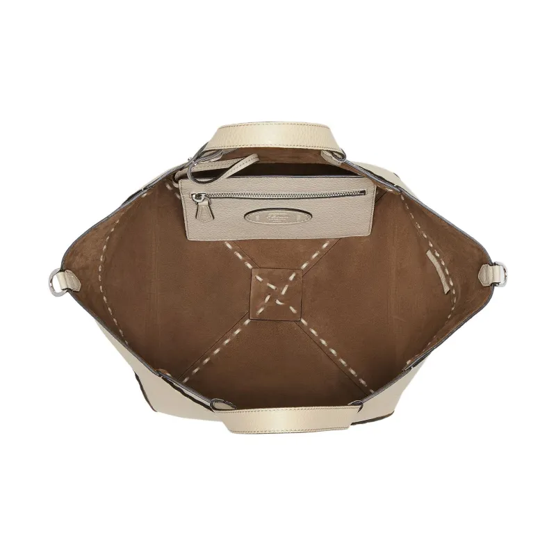 FENDI Calfskin Shoulder Bag, Crossbody Bag, Handbag Trumpets Men's White-3