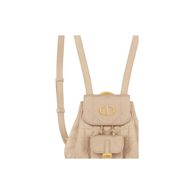 DIOR Caro Sheepskin Backpack Women's Powder Beige-3