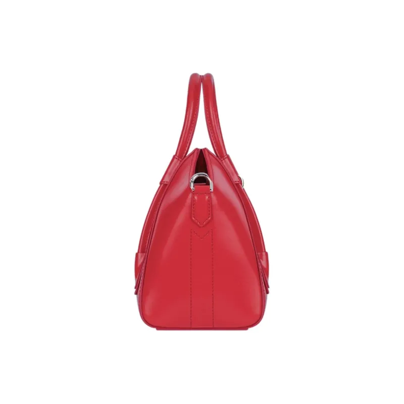 Givenchy Antigona Lock Calfskin Leather One Shoulder Handbag Mini Women's Red-1