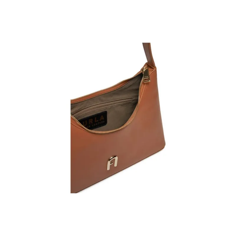 Furla Diamante Calfskin Handbag Shoulder Bag Small Size Women's Brandy-2