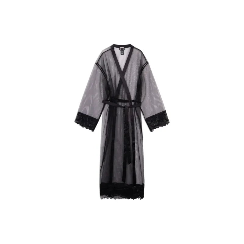 CALVIN KLEIN Sleep Robe Women's Space Black-0