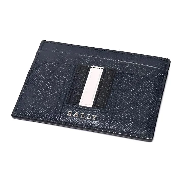 BALLY Cow Leather Card Holder Card Holder Men's Dark Blue-3