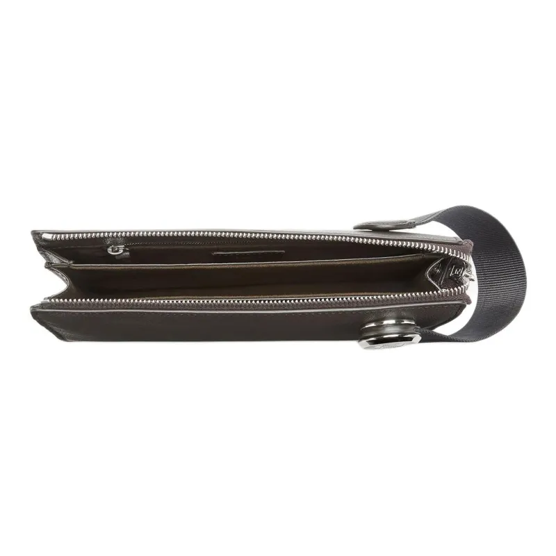FENDI ROMA Grain Leather Clutch Men's Brown-3